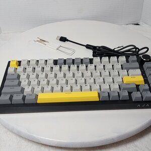 Ajazz x Nacodex AK820 RGB Keyboard | Moon Yellow Switches | Grey-White-Yellow Th